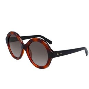 Salvatore Ferragamo Women Round Sunglasses - Tortoise black & brown